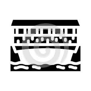covered bridge glyph icon vector illustration