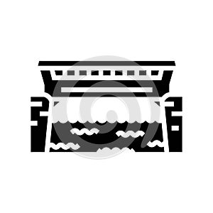 covered bridge glyph icon vector illustration