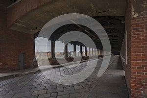 covered bridge over the Ticino river