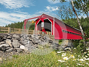 Covered Bridge at Routhierville, Quebec, Canada