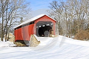 Covered Bridge in Snow