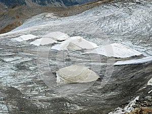 Covered glaciers in the Stubai Alps