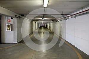 Covered parking exit tunnel