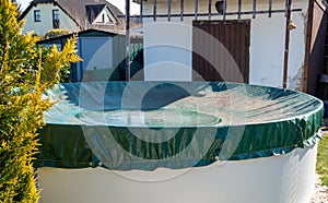 Covered pool in the garden