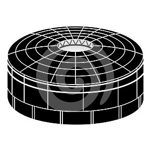 Covered round arena icon, simple style
