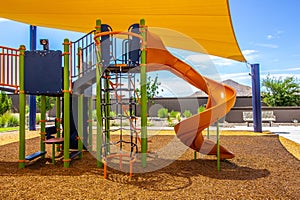 Covered Slide And Children\'s Playground Equipment