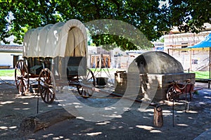 Covered Wagon Exhibit - Sutter`s Fort - Sacramento, CA photo