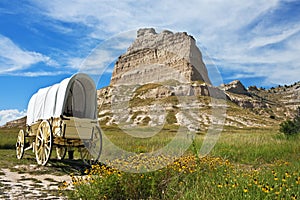 Covered wagon, Scotts Bluff National Monument, Nebraska