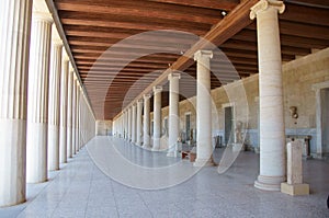 Covered walkway and Greek columns