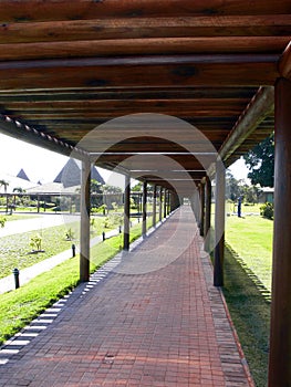 Covered walkway at hotel