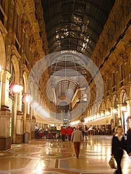 Covered walkway in Milano, Italy