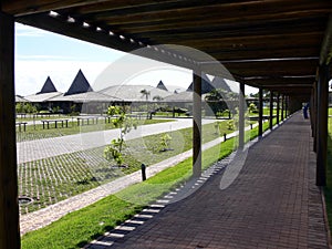 covered walkway at vila gale hotel guarajuba bahia