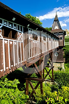 covered wooden bridge by Dusan Jurkovic, Nove Mesto nad Metuji