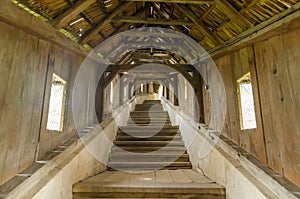 Covered Wooden Stairs Pathway