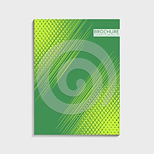 Covers design for brochure with abstract dinamic lines and halftone effect. Modern trendy vector.