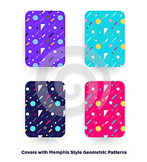 Covers with flat geometric pattern.