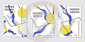 Covers templates set with trendy elements and geometric objects.