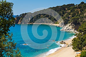 Coves of Cala Llorell in Tossa de Mar, Spain