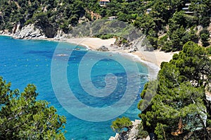 Coves of Cala Llorell in Tossa de Mar, Spain