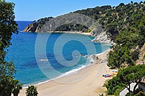 Coves of Cala Llorell in Tossa de Mar, Spain