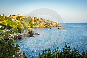 The coves, inlets and old town of Ulcinj, Montenegro photo