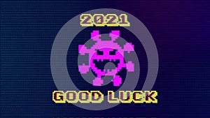 Covid-19 Arcade Game Space Invaders New Years Greeting 2021