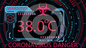 Covid-19. Attention virus. Graphic diagnostics. Coronavirus causes severe SARS. World pandemic. illustration