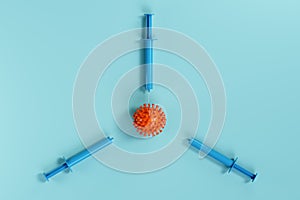 Covid 19 booster vaccination 3D render