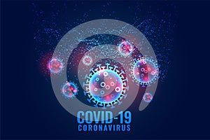 Covid-19 corona virus cells spreading background design