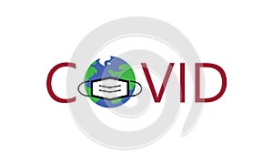 Covid 19 corona virus global pandemy Planet Earth symbol