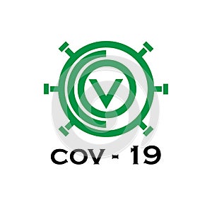 Covid 19 corona virus logo symbol icon vector