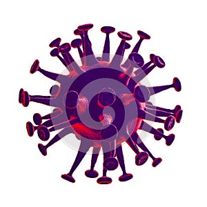 Covid 19 , Coronavirus 2019-n, Microscopic view of floating influenza virus cells. 3d rendering