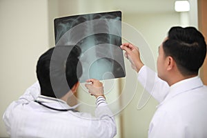 COVID-19, coronavirus or bone cancer illness with radiological chest x-ray film for medical healthcare hospital , Doctor diagnosin