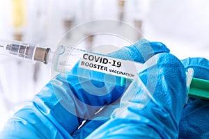 Covid-19 coronavirus booster vaccination concept