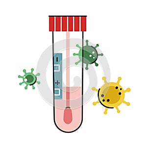 Covid-19 coronavirus cartoon style PCR test tube vector