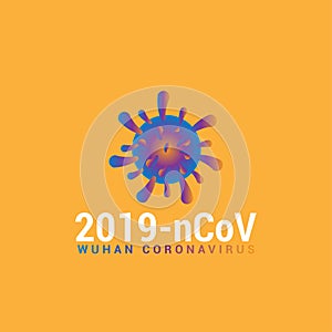 Covid-19 Coronavirus concept inscription typography design logo