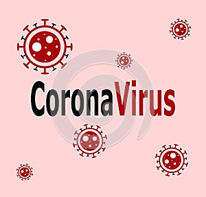 Covid-19 Coronavirus concept inscription typography design logo.