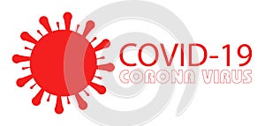 Covid-19 Coronavirus concept inscription typography design logo.