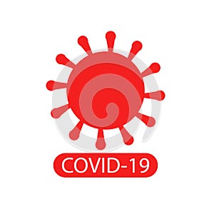 Covid-19 Coronavirus concept inscription typography design logo.