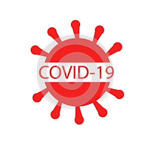 Covid-19 Coronavirus concept inscription typography design logo.