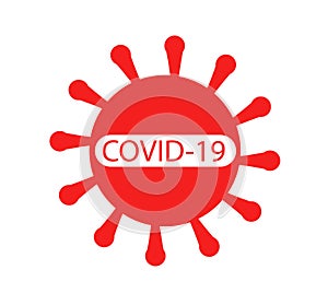 Covid-19 Coronavirus concept inscription typography design logo.