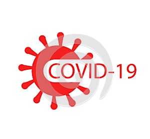 Covid-19 Coronavirus concept inscription typography design logo.