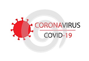 Covid-19 Coronavirus concept inscription typography design logo