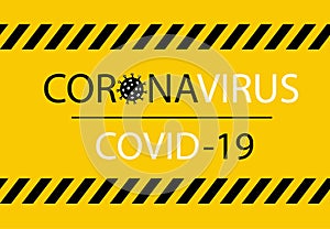 Covid-19 Coronavirus concept inscription typography design logo