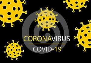 Covid-19 Coronavirus concept inscription typography design logo