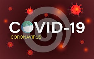 Covid-19 Coronavirus concept inscription typography design logo,banner,background and dangerous virus vector illustration