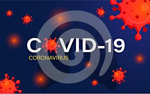 Covid-19 Coronavirus concept inscription typography design logo,banner,background and dangerous virus vector illustration