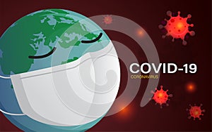 Covid-19 Coronavirus concept inscription typography design logo,banner,background and dangerous virus vector illustration