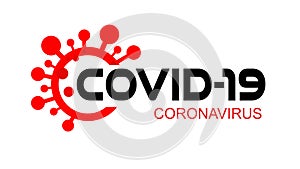 Covid-19 Coronavirus concept inscription typography design logo. sign or symbol vector illustration