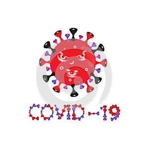 Covid-19 Coronavirus concept inscription typography design logo. World Health organization WHO introduced new official name for Co